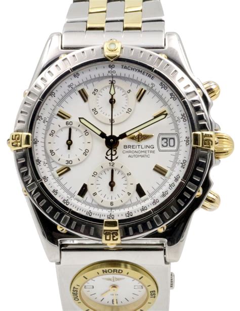 breitling chronomat in stainless steel and 18k yellow gold|breitling b13352 chronomat chronometer.